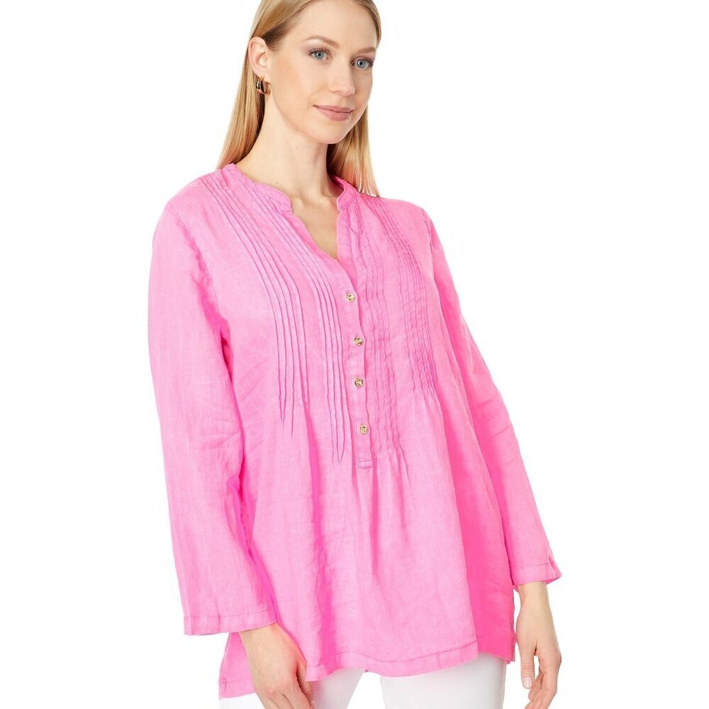 Lilly Pulitzer Sarasota Linen Dress Top White Medium